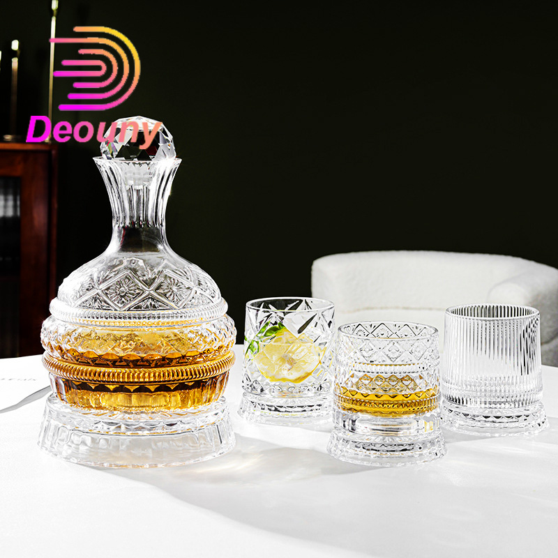 Wine Beer Glass Set - DEOUNY 유럽 스타 다이아몬드 회전 와인