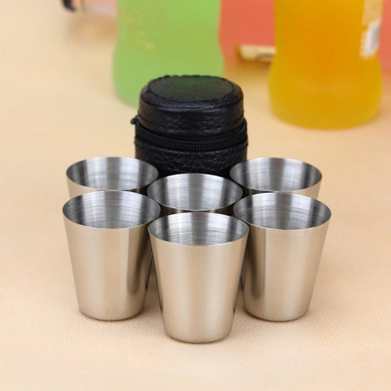 Wine Beer Glass Set - 4/6Pcs 스테인레스 스틸 컵 미니 샷