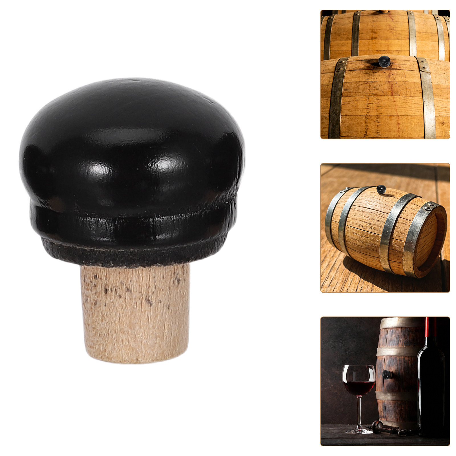 Wine Beer Glass Set - 4개입 오크 배럴 코르크 마개 세트