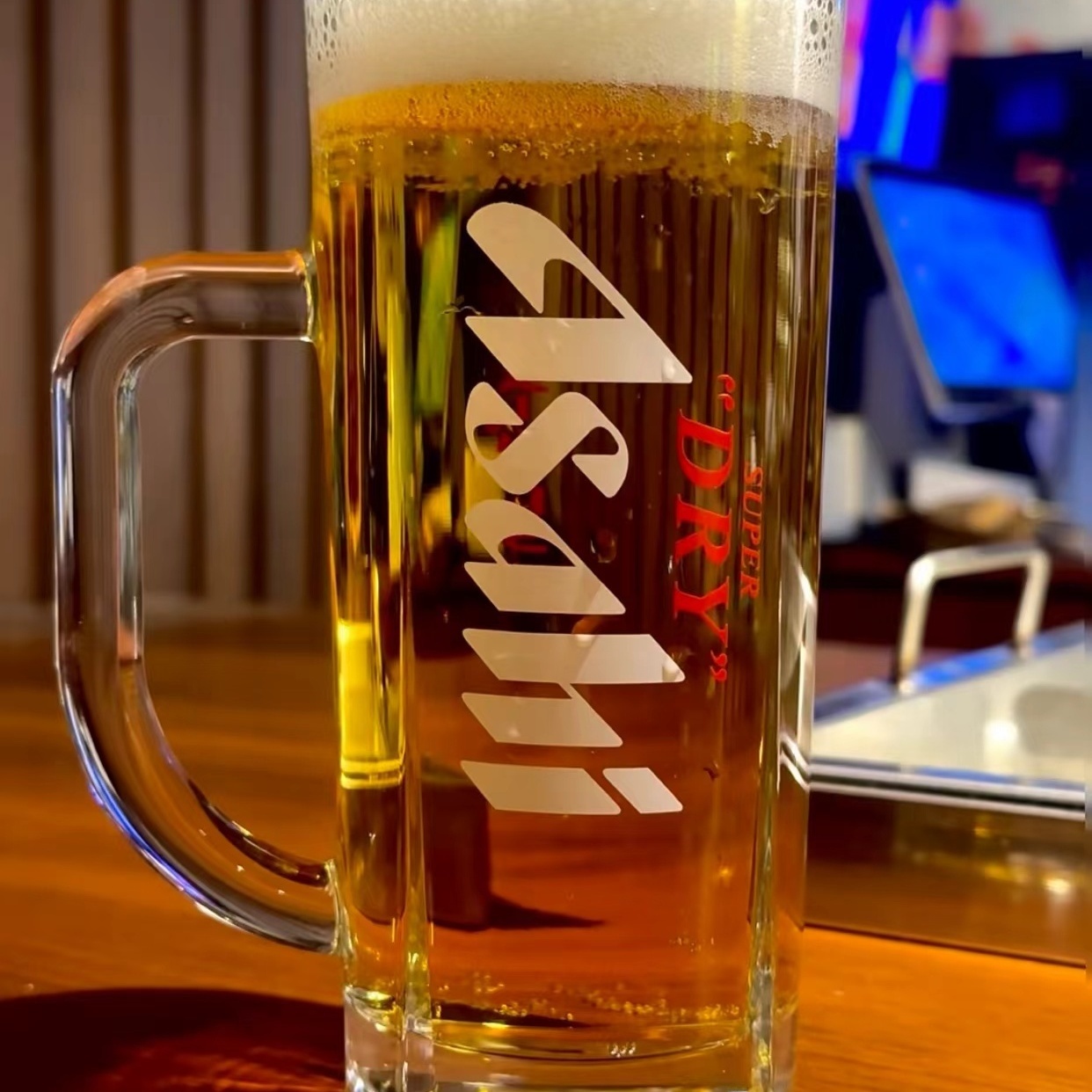 Craft Beer & Wine U- - 아사히 두꺼운 손잡이 맥주잔, 일본 레스토랑