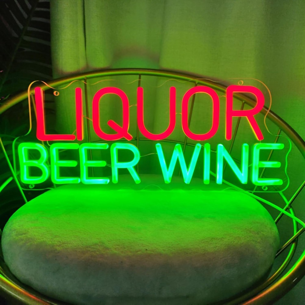 Wine Beer Whiskey Year - 주류 맥주 와인 LED 네온사인 벽