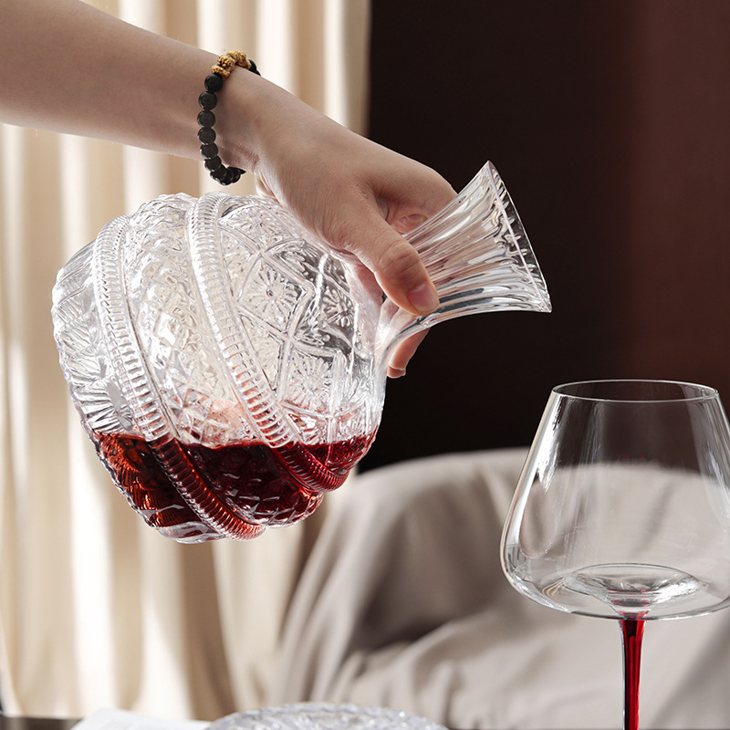 DEOUNY 유럽 스타 다이아몬드 회전 와인 디캔터,  - Wine Beer Glass Set 리뷰 및 가격
